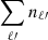 $ \displaystyle\sum \limits_{{\ell{\prime}}} n_{\ell{\prime}} $