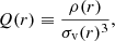 $$ \begin{aligned} Q(r) \equiv \frac{\rho (r)}{\sigma _{\rm v}(r)^3}, \end{aligned} $$
