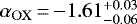 $\mathrm{\alpha_{OX}}\,{=}\,{-}1.61^{+0.03}_{-0.06}$