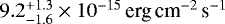 $9.2^{+1.3}_{-1.6}\times 10^{-15}\,\textrm{erg\,cm}^{-2}\,\textrm{s}^{-1}$