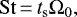 \begin{equation*} \mathrm{St}\,{=}\,t_{\textrm{s}} \Omega_0,\end{equation*}