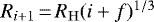 $R_{i + 1}\,{=}\, R_{\mathrm{H}}(i + f)^{1/3}$
