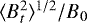 $\langle B_{t}^{2} \rangle^{1/2}/B_{0}$