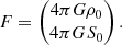 $$ \begin{aligned} F = \begin{pmatrix} 4\pi G \rho _0\\ 4\pi G S_0 \end{pmatrix}. \end{aligned} $$