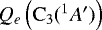 $Q_{e}\left(\mathrm{C_{3}}(^{1}A')\right)$