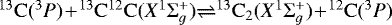 $\mathrm{^{13}C}(^{3}P)\!+\!\mathrm{^{13}C^{12}C}(X^{1}\Sigma_{g}^{+}){\rightleftharpoons}\mathrm{^{13}C_{2}}(X^{1}\Sigma_{g}^{+})\!+\!\mathrm{^{12}C}(^{3}P)$