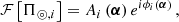 $$ \begin{aligned} \mathcal{F} \left[ \Pi _{\circledcirc ,i}\right] = A_i\left(\boldsymbol{\alpha }\right) e^{i\phi _i\left(\boldsymbol{\alpha }\right)}\,, \end{aligned} $$