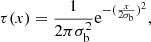 $$ \begin{aligned} \tau (x)= \frac{1}{2\pi \sigma _{\rm b}^2} \mathrm{e}^{-(\frac{x}{2\sigma _{\rm b}})^2}, \end{aligned} $$