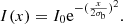 $$ \begin{aligned} I(x)=I_0 \mathrm{e}^{-(\frac{x}{2\sigma _{\rm b}})^2}. \end{aligned} $$