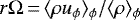 $r\Omega\,{=}\,\langle \rho u_{\phi} \rangle_{\phi} / \langle \rho \rangle_{\phi}$