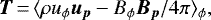 \begin{align*} \vec{T}\,{=}\,\langle \rho u_{\phi} \vec{u}_{\vec{p}} - B_{\phi} \vec{B}_{\vec{p}} /4\pi \rangle_{\phi}, \end{align*}