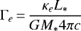 \begin{equation*} \Gamma_e\,{=}\,\frac{\kappa_e L_{\ast}}{GM_{\ast}4\pi c} \end{equation*}