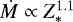 $\dot{M} \propto Z_{\ast}^{1.1}$