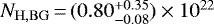 $N_{\mathrm{H,BG}}\,{=}\,(0.80^{+0.35}_{-0.08}) \times 10^{22}$