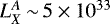 $L_X^A \,{\sim}\, 5 \times 10^{33}$