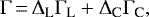 \begin{equation*}\Gamma\,{=}\,\Delta_{\textrm{L}} \Gamma_{\textrm{L}} + \Delta_{\textrm{C}} \Gamma_{\textrm{C}}, \end{equation*}