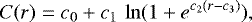 \begin{equation*}C(r) = c_0 + c_1\,\ln(1 + e^{c_2 (r - c_3)}),\end{equation*}