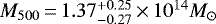 $M_{500}\,{=}\,1.37^{+0.25}_{-0.27}\,{\times}\,10^{14} M_{\odot}$