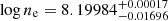 $ \log n_{\mathrm{e}}=8.19984^{+0.00017}_{-0.01696} $
