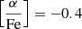 $ \left[ \frac{\mathrm{\alpha}}{\mathrm{Fe}}\right]=-0.4 $