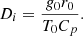 $$ \begin{aligned} D_i = \displaystyle \frac{{ g}_0 r_0}{T_0 C_p} .\end{aligned} $$