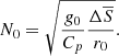 $$ \begin{aligned} N_0 = \sqrt{\displaystyle \frac{{ g}_0}{C_p} \displaystyle \frac{\Delta \overline{S}}{r_0}} .\end{aligned} $$