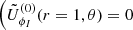 $ \left(\tilde{U}_{\phi_I}^{(0)}(r = 1,\theta) = 0 \right. $