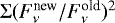$\Sigma (F_{\nu}^{\textrm{new}}/F_{\nu}^{\textrm{old}})^2$