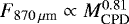 $F_{870\,{{{\mu}}} \textrm{m}} \propto M_{\textrm{CPD}}^{0.81}$