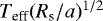 $T_{\textrm{eff}} (R_{\textrm{s}}/a)^{1/2}$