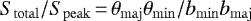 \begin{equation*} S_{\rm{total}}/S_{\rm{peak}}\,{=}\,\theta_{\rm{maj}}\theta_{\rm{min}}/b_{\rm{min}}b_{\rm{maj}}\end{equation*}