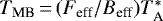 $T_{\textrm{MB}} \,{=}\,(F_{\textrm{eff}} / B_{\textrm{eff}})T_{\textrm{A}}^*$