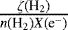 $\frac{\zeta(\textrm{H}_2)}{n(\textrm{H}_2)X(\textrm{e}^-)}$