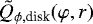 $\tilde{Q}_{\phi, \textrm{disk}}(\varphi, r)$