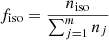 $$ \begin{aligned} f_{\rm iso} = \frac{n_{\rm iso}}{\sum _{j=1}^{m} n_{j} } \end{aligned} $$