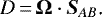 \begin{equation*} D\,{=}\,\bm\Omega\cdot\bm{S}_{AB}\text{.}\end{equation*}