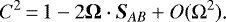 \begin{equation*} C^2\,{=}\,1-2\bm\Omega\cdot\bm{S}_{AB}+O(\Omega^{2})\text{.}\end{equation*}