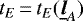 $t_E\,{=}\,t_E(\underline{\bm{l}}_A)$