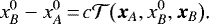 \begin{equation*} x_B^0-x_A^0\,{=}\,c\mathcal{T}\big(\bm{x}_A,x_B^0,\bm{x}_B\big)\text{.}\end{equation*}