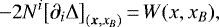 \begin{equation*} -2N^i\big[\partial_i\Delta\big]_{(\bm{x},x_B)}\,{=}\,W(x,x_B)\text{,}\end{equation*}