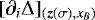 $[\partial_i\Delta]_{(\bm{z}(\sigma),x_B)}$