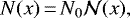 \begin{equation*} N(x)\,{=}\,N_0\mathcal N(x)\text{,}\end{equation*}