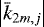 $\left\vert \bar{k}_{2m,j}\right\vert $