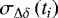 $\sigma_{\Delta\delta}\left(t_i\right)$