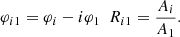 $$ \begin{aligned} \varphi _{i1} = \varphi _{i} - i\varphi _{1} \ \ R_{i1} = \frac{A_{i}}{A_{1}} . \end{aligned} $$