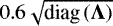 $0.6 \sqrt{\textrm{diag}\left({\bm{\Lambda}}\right)}$