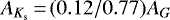 $A_{K_{\textrm{s}}} \,{=}\, (0.12/0.77) A_G$