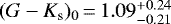 $(G-K_{\textrm{s}})_{0}\,{=}\,1.09_{-0.21}^{+0.24}$