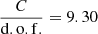 $ \frac{C}{\mathrm{d.o.f.}} = 9.30 $