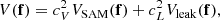 $$ \begin{aligned} V(\mathbf f ) = c_V^2 V_{\rm SAM}(\mathbf f ) + c_L^2 V_{\rm leak}(\mathbf f ), \end{aligned} $$